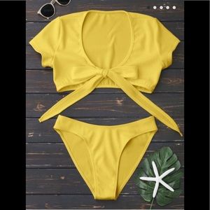 YELLOW KNOT BATHING SUIT BIKINI 💥 NEW